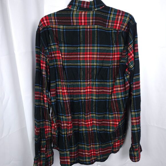 J CREW Mens Large Flannel Plaid Long Sleeve Flannel Button Down Button Up Shirt - Picture 2 of 6